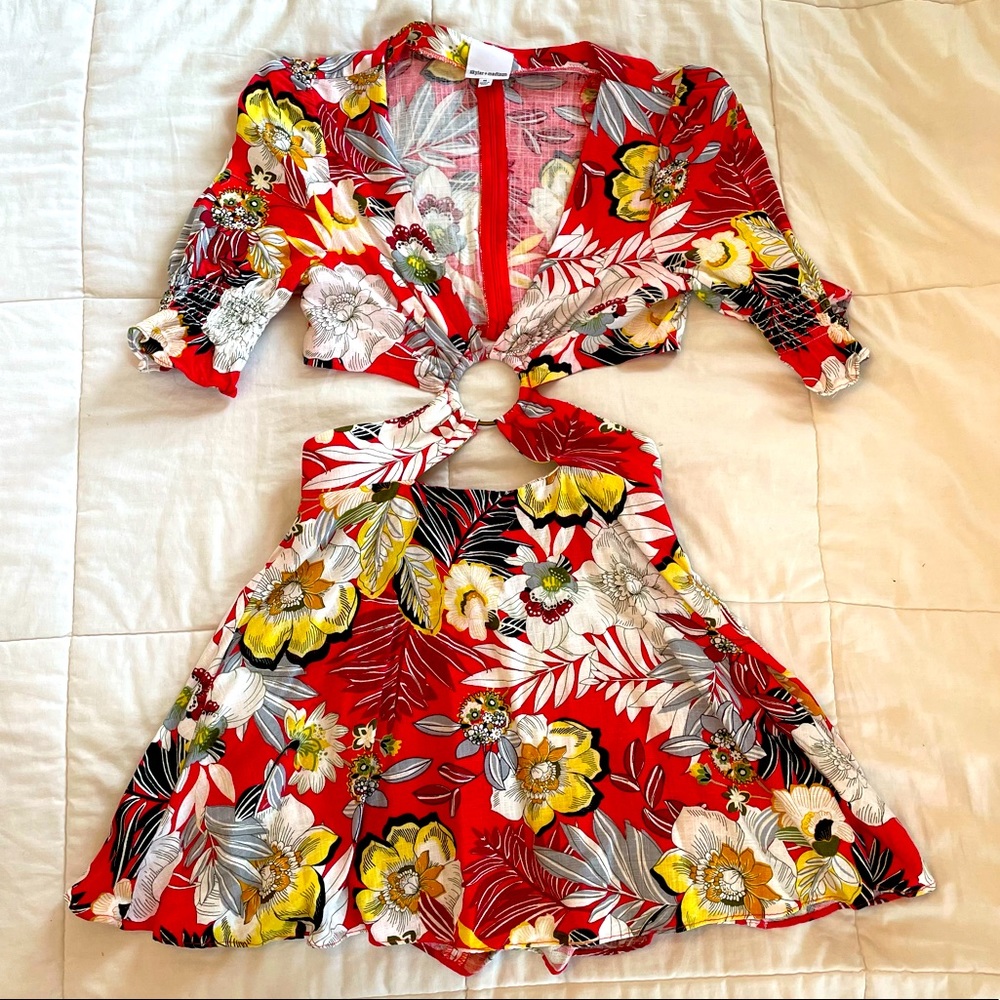 SKYLAR + MADISON FLORAL CUT OUT DRESS